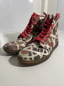 Dr. Martens Hackney Boots Women’s 8 Union Jack Anarchy Canvas Punk Rock NWOB - Picture 1 of 5