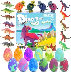 Bath Bombs for Kids with Surprise Toys Inside - 16 Pack Organic Dinosaur Eggs... - Picture 1 of 7