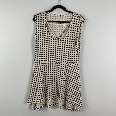 Túnica Effies Heart línea A para mujer grande marfil negro lunares sin mangas Foto 1 de 4