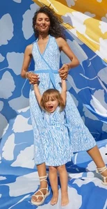 Diane Von Furstenberg X Target Girls Dress Blue White 8 - Picture 1 of 4