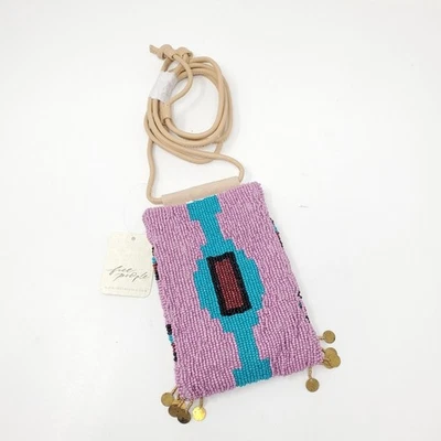 Free People Bobbi 串珠斜挎包桑树 全新 带标签 — 第 1/4 张图片