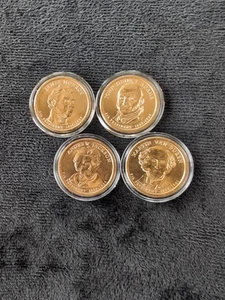 2008 P Presidential Dollar 4-Coin Set Uncirculated 24kt Gold plated - Picture 1 of 6