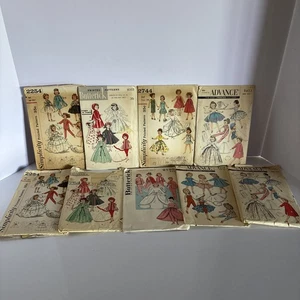 Vintage Konvolut 9 1950-60er Jahre Puppenschrank Muster Größe 10 1/2" - Bild 1 von 10