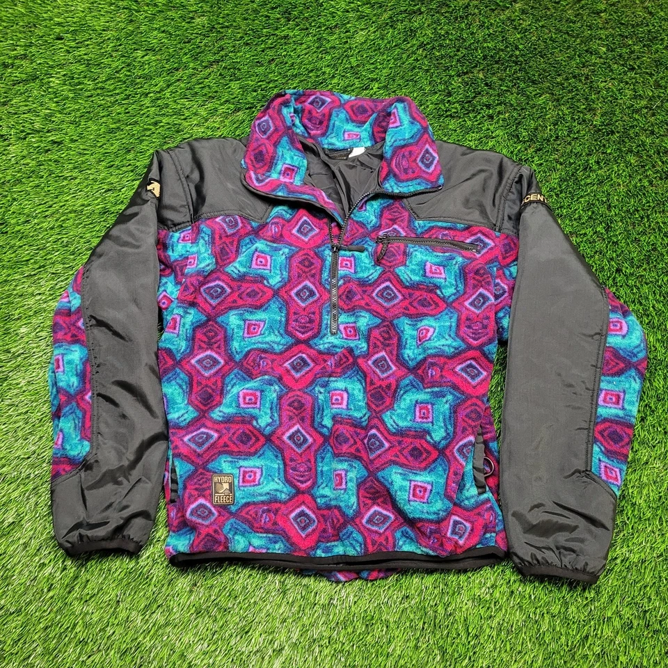 Vintage 80s 90s Descente Anorak Aztec Fleece Jacket S Fits M/L Ski Gorpcore - Image 1 of 4
