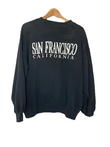 San Francisco Unisex Large Black Pullover Sweatshirt Cotton Vintage FLAW - Picture 1 of 6
