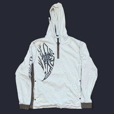 Crazy Shirts 1/4 Zip Lightweight Pullover Hoodie Men’s Large Hawaii Tribal Surf — 第 1/3 张图片