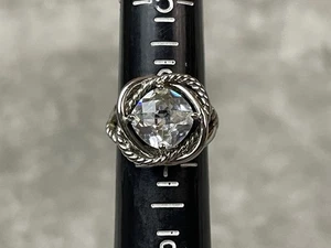 Cable Cross Infinity Fashion Ring !! Faceted Stone !! Sz 6.5 !! - Picture 1 of 7