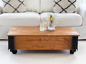Couchtisch Truhe Wohnzimmertisch Sofatisch Holz massiv vintage shabby loft braun - Bild 1 von 7