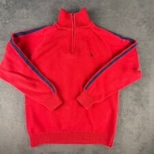 Polo Ralph Lauren Sweater Youth Large Red Half Zip Chunky Knit Mock Kneck