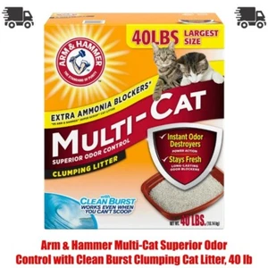 40 lb, Arm & Hammer Multi-Cat Superior Odor Control with Clean Burst Clumping - Picture 1 of 10