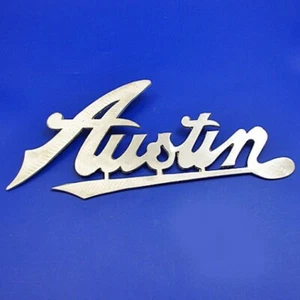 Placa de identificación de aluminio vintage script de Austin - Imagen 1 de 1
