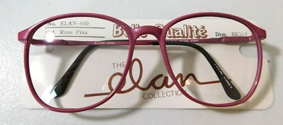Vintage ELAN 600 Rose Pink 55/17 P3 Carbon Eyeglass Frame New Old Stock  #405 - Image 1 of 4