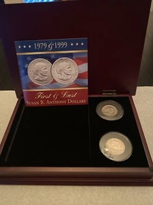 THE FRANKLIN MINT . First & Last Susan B. Anthony  Dollars 1979&1999. COA. - Picture 1 of 4