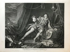 1746 (1822) Antique Print Hogarth: Mr Garrick as Richard the 3rd: Heath Ed - Picture 1 of 4