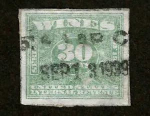 US Revenue 1934 RE101 Wines Tax Stamp 30c VF Used - Picture 1 of 2