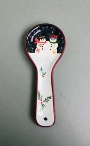 Creatively Yours Gifts And Design Mr & Mrs Snowman Handpaint Ceramic  Spoon Rest - Picture 1 of 9