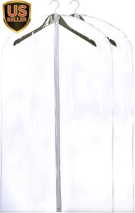 Clear Vinyl Garment Bag - Protect Your Clothing While Traveling & Dust Free Whil - Picture 1 of 4
