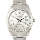 Rolex 126300 Datejust Stainless Steel Silver Stick Dial Smooth Bezel Watch