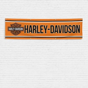 For Harley Davidson Motorcycle Enthusiasts 2x8 ft Flag Man Cave Garage Banner - Picture 1 of 1