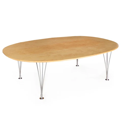 Modern Coffee Cocktail Table "Super Ellipse" by Piet Hein & Bruno Mathsson Cover