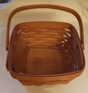 1999 LONGABERGER KORB MIT SCHWENKGRIFF MIT EINLAGE 8,5 x 8,5 x 5,5 - Bild 1 von 10