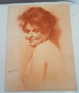 "tete de femme"d'après Van Loey. "head of a woman" after a Van Loey Héliogravure - Imagen 1 de 11