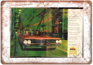 Vintage 1960 Pontiac Wide-Track Auto Ad Reproduction Metal Sign A12226 - Picture 1 of 2