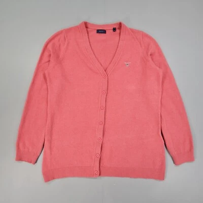 GANT Womens Cardigan Pink XL Wool Knitted Buttoned Sweater - Image 1 of 4