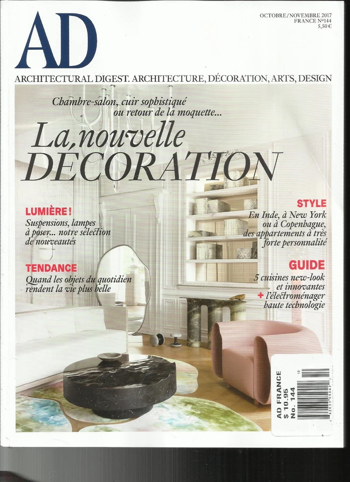 AD ARCHITECTURAL DIGEST MAGAZINE,   OCTOBER / NOVEMBER, 2017  NO.144   ( FRENCH  - Image 1 of 1