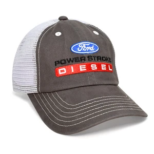 Ford Powerstroke Diesel Brown Front and White Mesh Back Baseball Cap - Picture 1 of 3