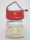 2 Coach Patent Leather Clutch Bags-Red & Beige