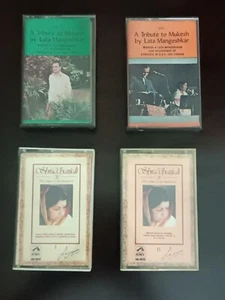 INDIA FILM SONGS AUDIO CASSETTES LOT OF FOUR LATA MANGESHKAR SHRADHANJALI, MUKES - Picture 1 of 5