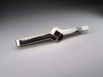 GEORG JENSEN #202 clip de corbata de plata esterlina con ónix joyería Dinamarca Foto 1 de 4