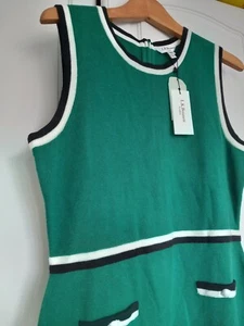 BNWT LK Bennett Size L DR Angie Forest Green Sleeveless Knitted Dress RFP £195 - Picture 1 of 8