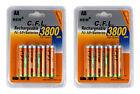 Akku neu günstig Kaufen-8x AA MIGNON NI-MH AKKU 1,2V 3800 mAh WIEDERAUFLADBAR BLISTER PACK NEU