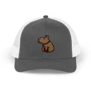 Capybara Trucker Hat | Embroidered Capybara Trucker Hat | Capybara Hat - Picture 1 of 33