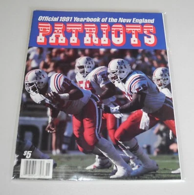 1991 NFL Football New England Patriots Yearbook Press Media Guide Roster Program - Image 1 of 2