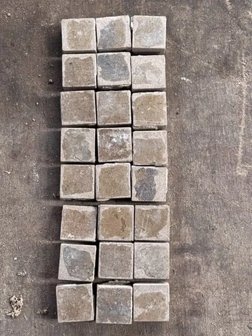 Antique Victorian Maw & Co Buff 1 inch square Encaustic Floor Tiles Reclaimed Cover