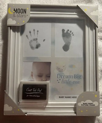 Newborn Baby Picture Frame Collage Frame Kit Ink Pad Hand Foot Footprint Imprint - Image 1 of 2