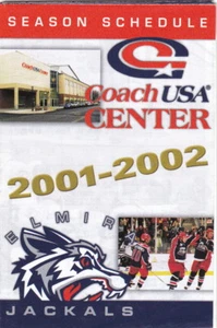 2001-02 ELMIRA JACKALS ECHL HOCKEY POCKET SCHEDULE  - Picture 1 of 1