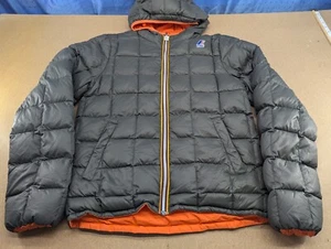Chaqueta de plumón K-WAY para mujer talla M con capucha acolchada reversible gris ligera - Imagen 1 de 11