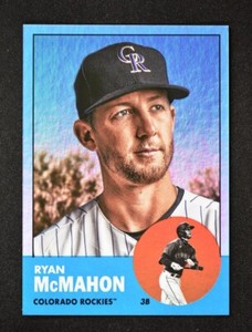 2022 Archives Base Blue Foil #87 Ryan McMahon /25 - Colorado Rockies