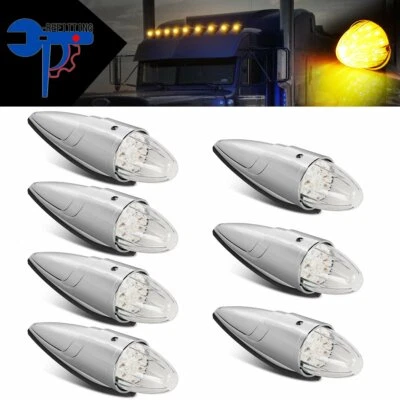 Marcador de cabina superior torpedo LED transparente/ámbar 7 piezas 15,25"*3,5" 17 diodos para T800 Foto 1 de 4