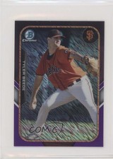 2015 Bowman The Farm's Finest Chrome Mini Shimmer Refractor Purple Tyler Beede