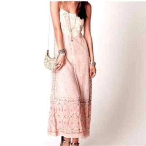 Free People x New Romantics Vintage Shanti Sequin Wide Leg Jumpsuit Large - Picture 1 of 12
