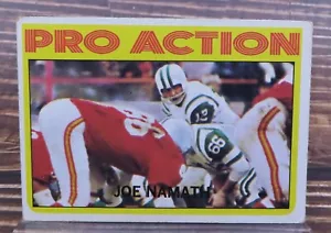 1972 Topps Joe Namath #343 Pro Action JETS - NFL Football - FREE Shipping - Picture 1 of 12