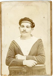 PHOTO CDV, un marin pose pour Alphonse Leenarts à Toulon SAILOR de la flotte - Picture 1 of 2