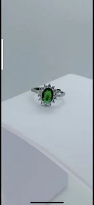 Anello Donna Modello Kate Colore Verde In Argento 925 Regalo Regolabile - Foto 1 di 1