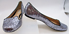 GABOR Women's Size 5 Silver Glitter Slip On Square Toe Pump Shoes