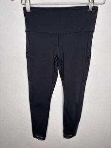 Ivivva by Lulululemon Girls Black Leggings Side Pockets Size 14 Youth - Picture 1 of 9